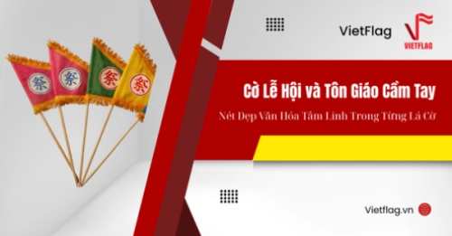 cờ lễ hội và tôn giáo cầm tay
